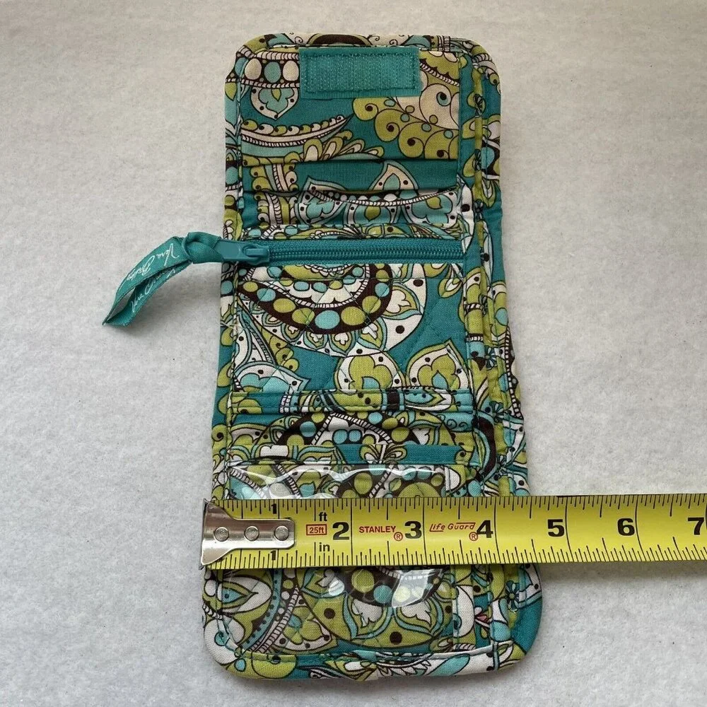 Vera Bradley Mini Trifold Wallet Peacock Turquoise Paisley Retired Pattern